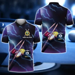 Mark Jellyman Yellow and Red Billiard Ball Thunder Lightning 3D Shirt - QB95