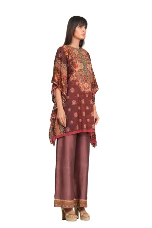Maroon printed kaftan