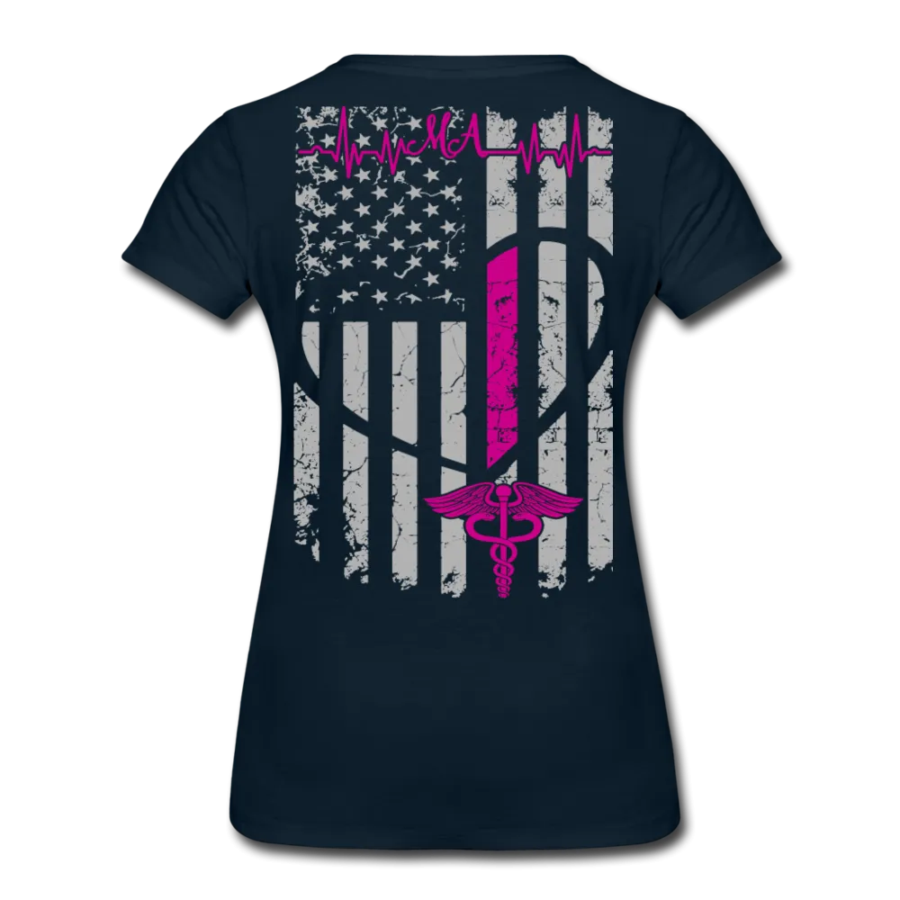 Medical ASSISTANT Flag Women’s Premium T-Shirt - No Front Print