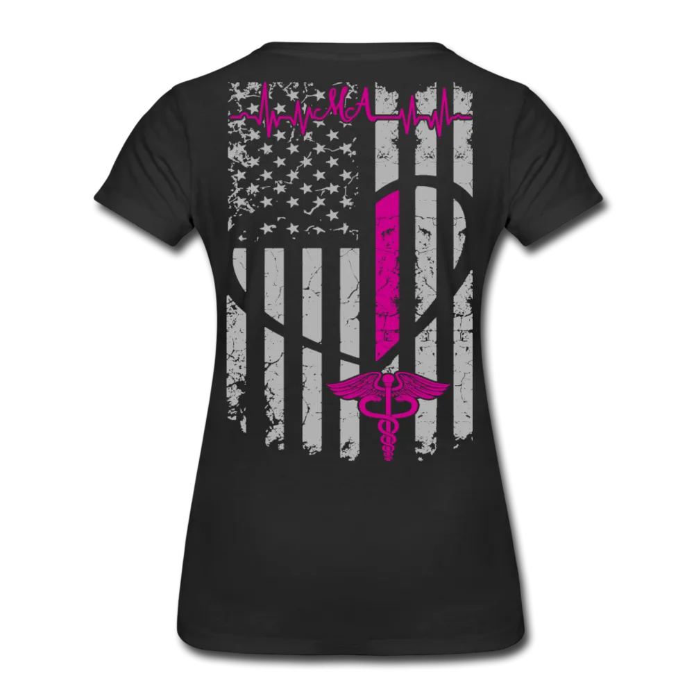 Medical ASSISTANT Flag Women’s Premium T-Shirt - No Front Print