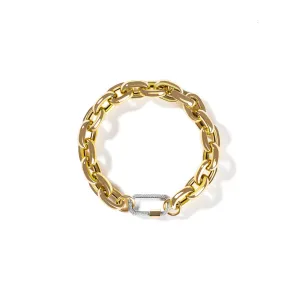 Medium Diamond Lock On Chunky Links Bracelet