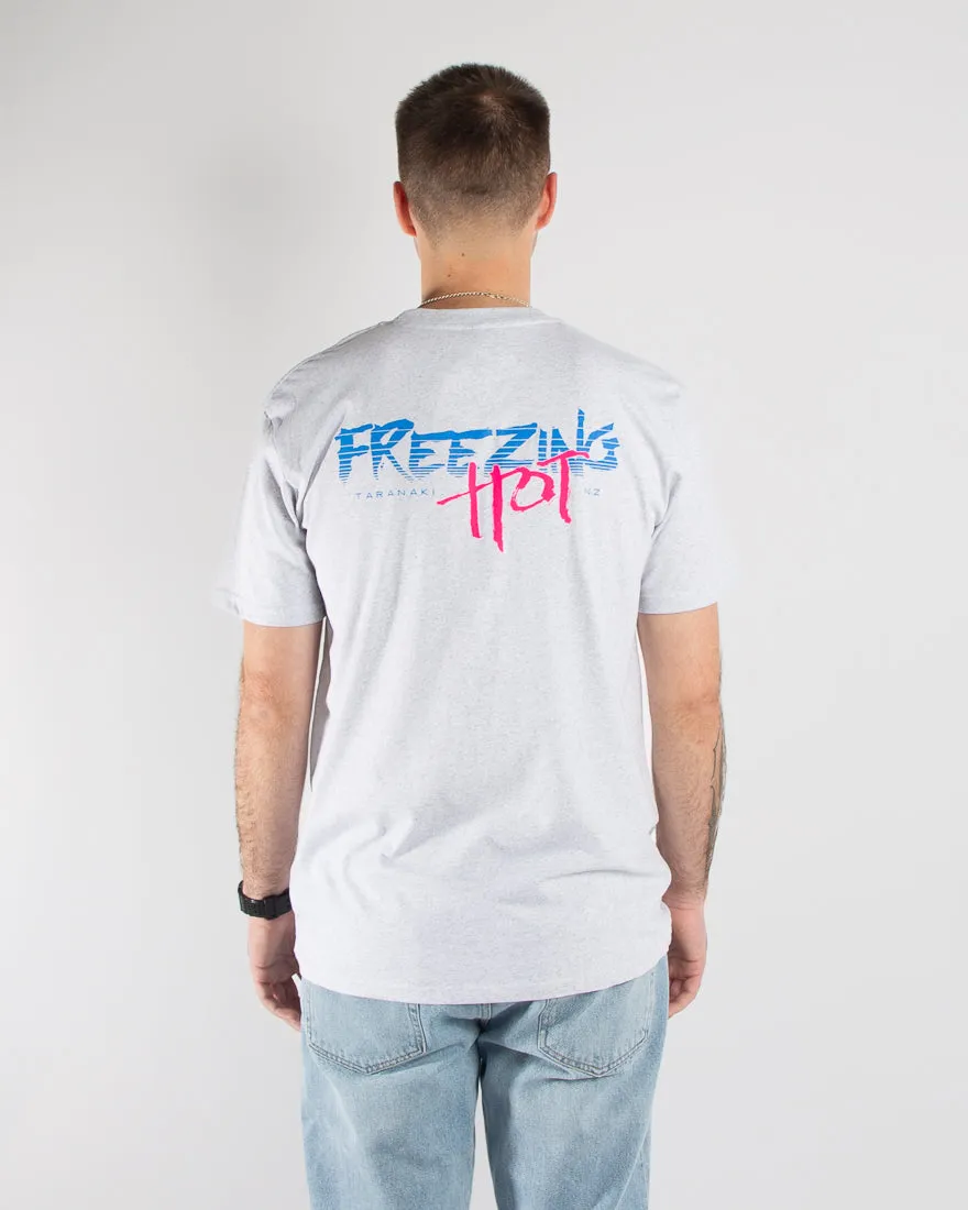 Mens Freezing Hot 80s T-Shirt - White Marle