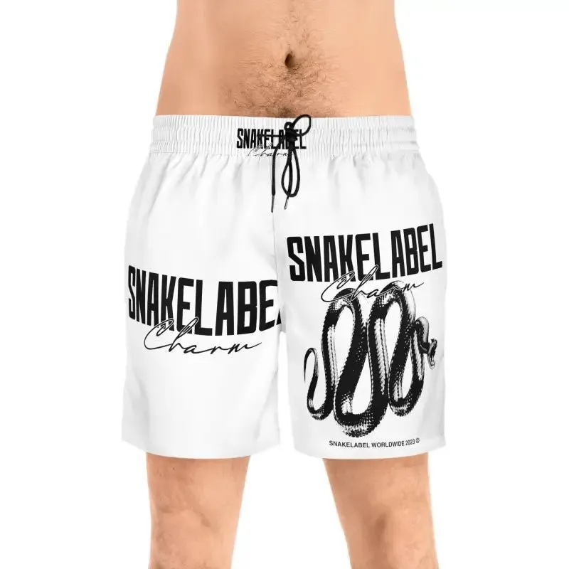 Men's Mid-Length Swim Shorts with Inner Mesh Brief & Side Pockets