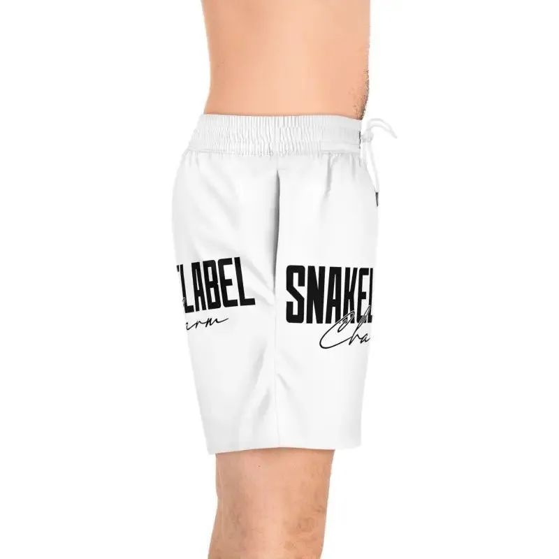 Men's Mid-Length Swim Shorts with Inner Mesh Brief & Side Pockets