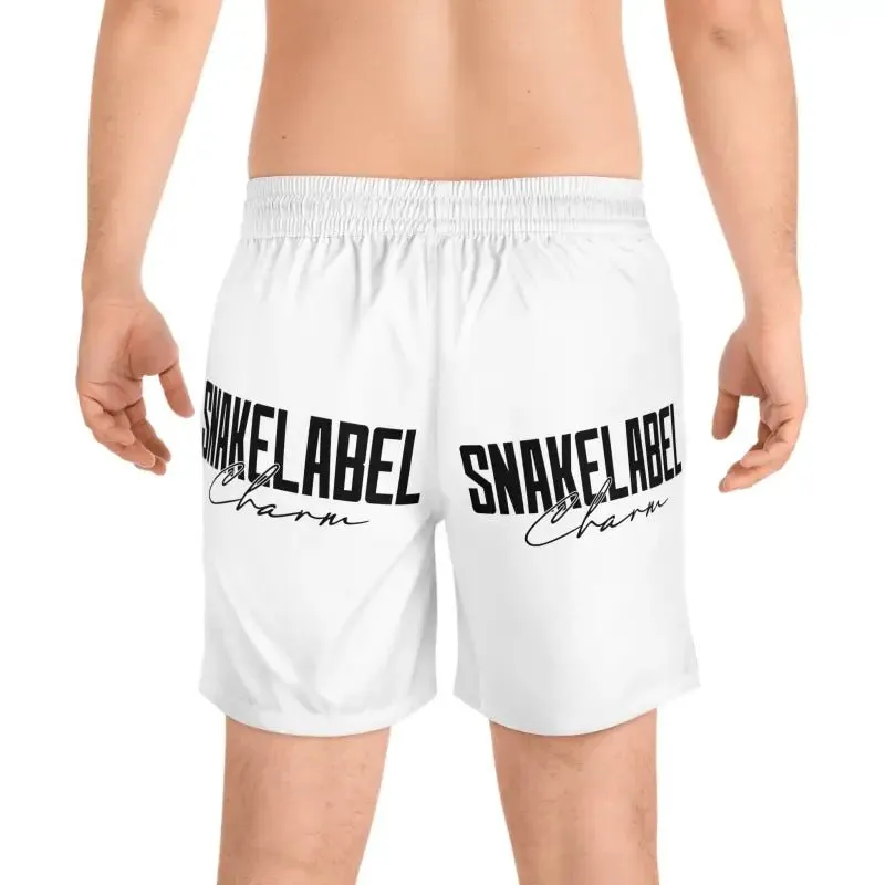 Men's Mid-Length Swim Shorts with Inner Mesh Brief & Side Pockets