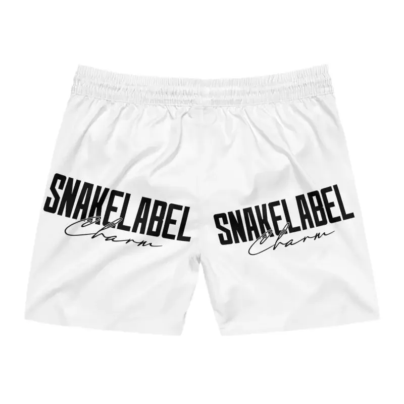 Men's Mid-Length Swim Shorts with Inner Mesh Brief & Side Pockets