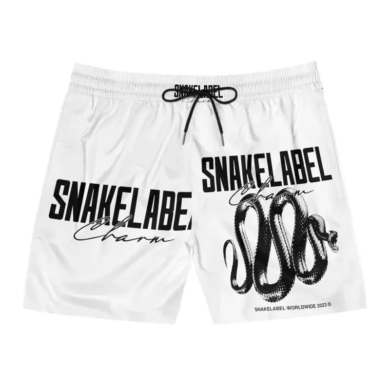 Men's Mid-Length Swim Shorts with Inner Mesh Brief & Side Pockets