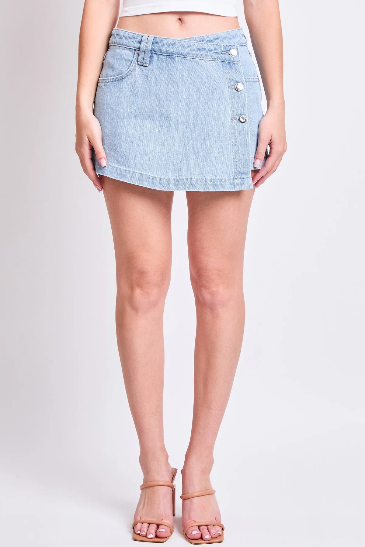 Mid Rise Denim Wrap Skort, Pack of 12