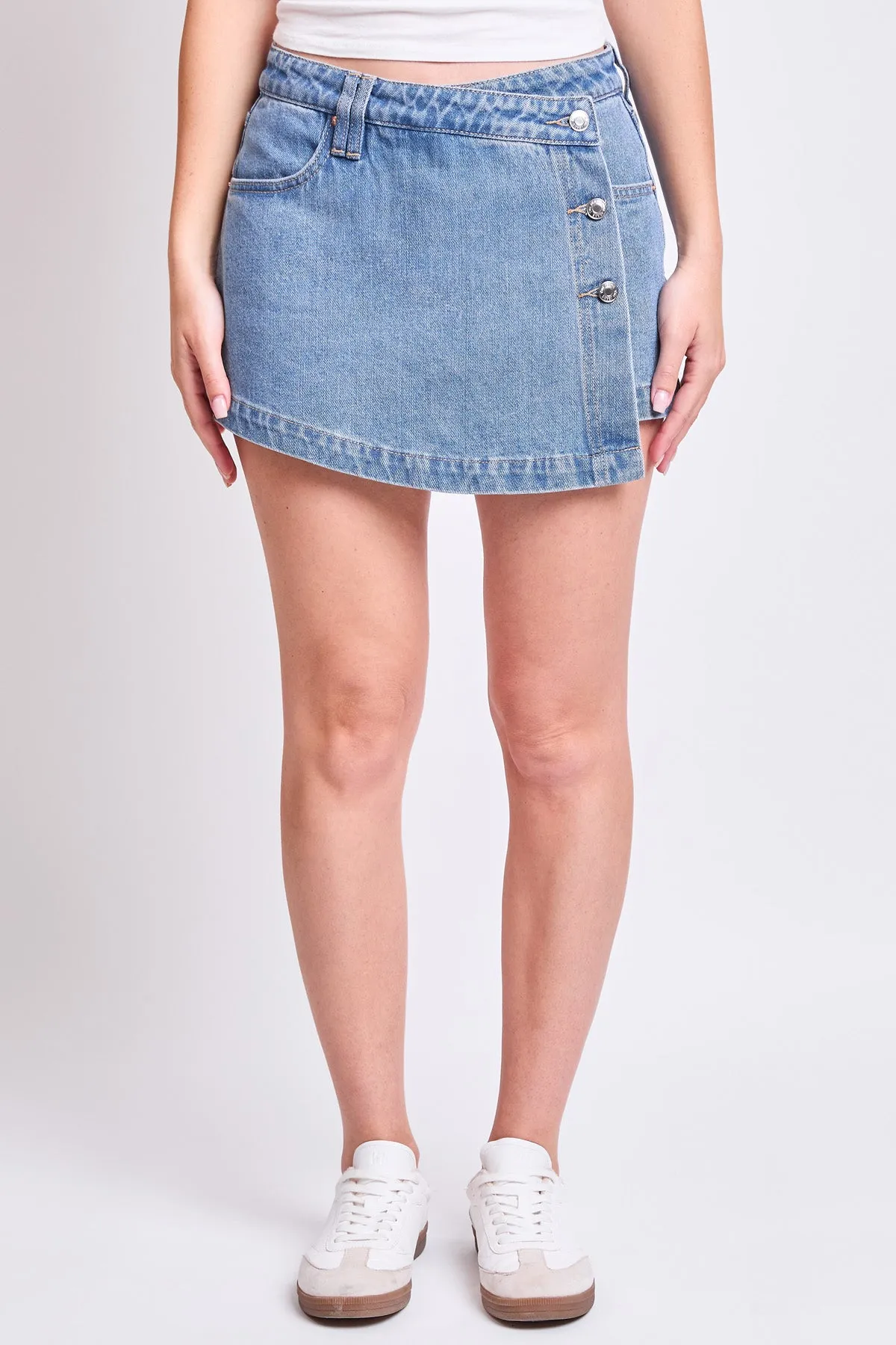 Mid Rise Denim Wrap Skort, Pack of 12