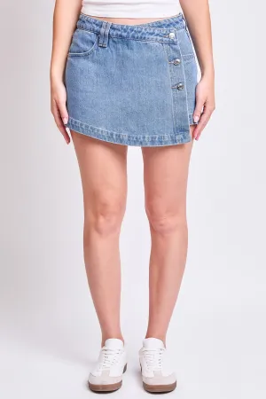Mid Rise Denim Wrap Skort, Pack of 12