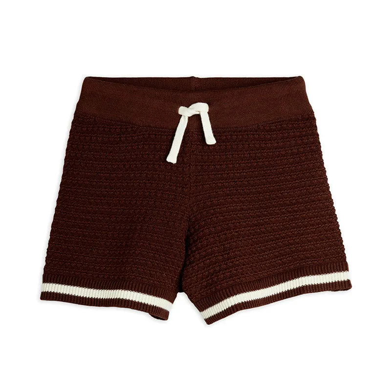 Mini Rodini - Crochet knit shorts - brown