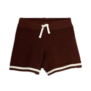 Mini Rodini - Crochet knit shorts - brown