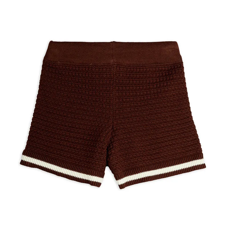 Mini Rodini - Crochet knit shorts - brown