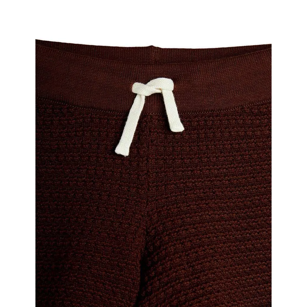 Mini Rodini - Crochet knit shorts - brown