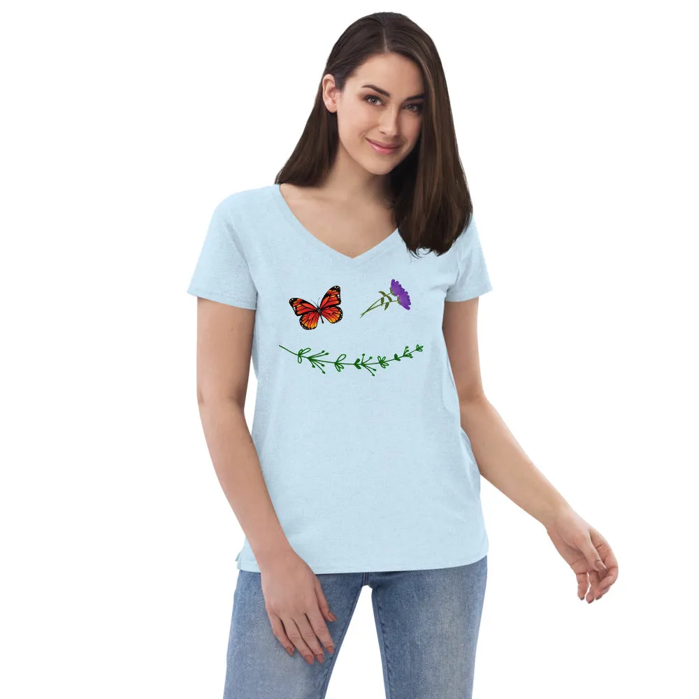 Nature Smiley - Women’s Eco-Friendly V-Neck T-Shirt