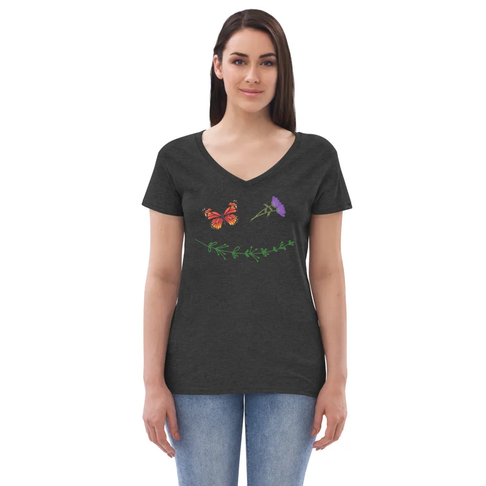 Nature Smiley - Women’s Eco-Friendly V-Neck T-Shirt