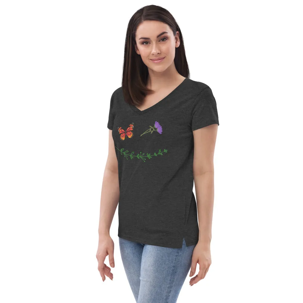 Nature Smiley - Women’s Eco-Friendly V-Neck T-Shirt