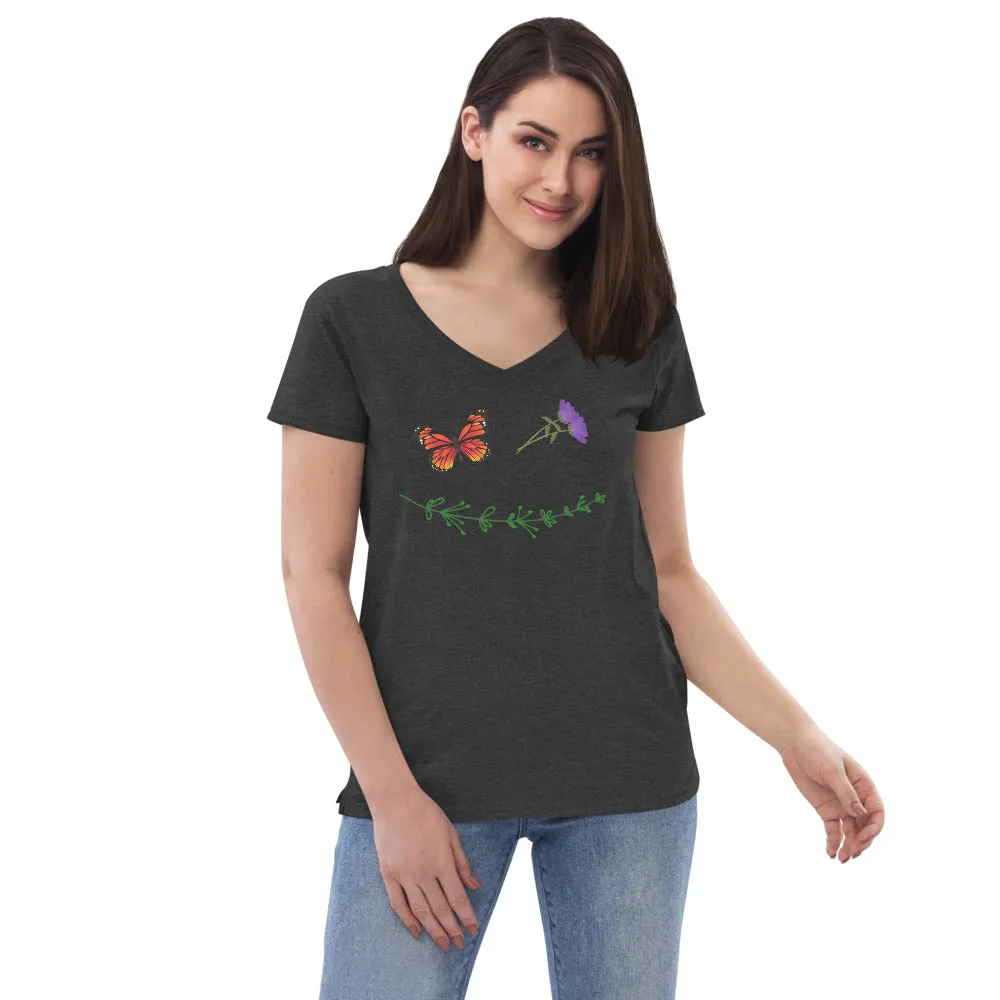 Nature Smiley - Women’s Eco-Friendly V-Neck T-Shirt