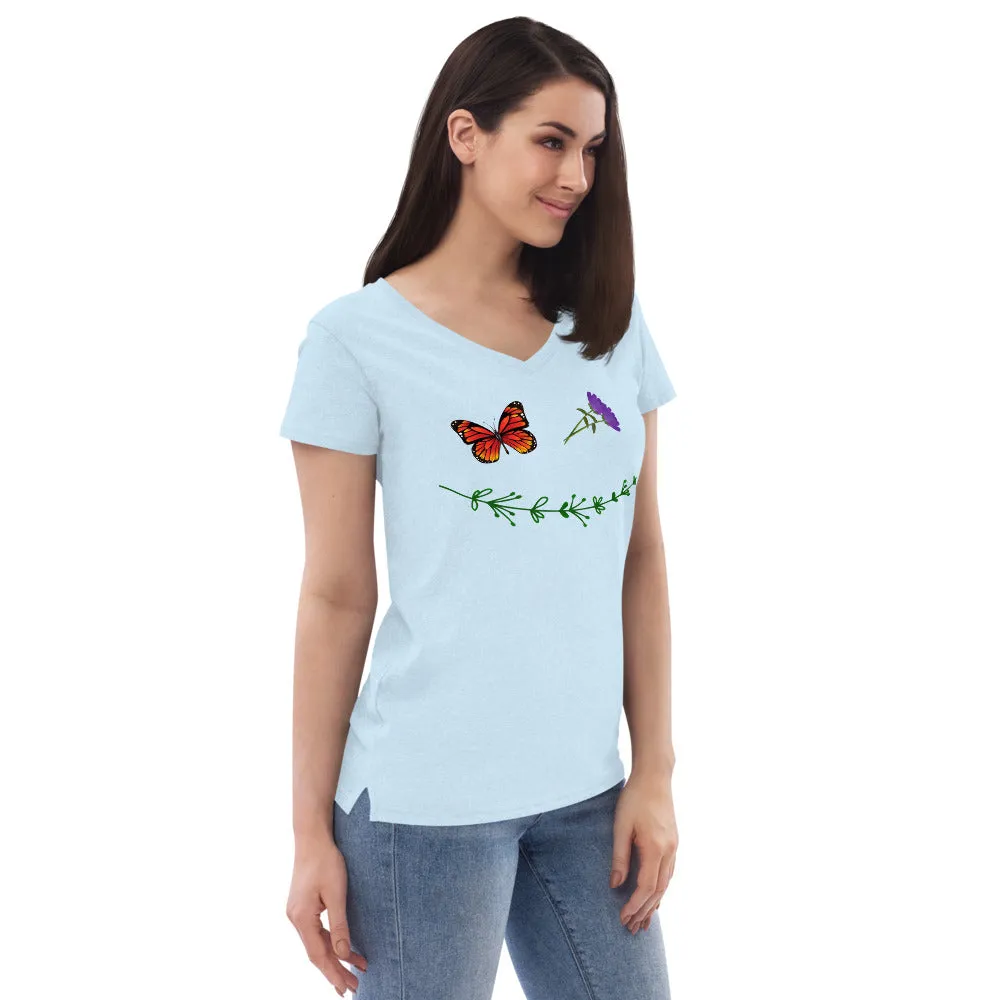 Nature Smiley - Women’s Eco-Friendly V-Neck T-Shirt