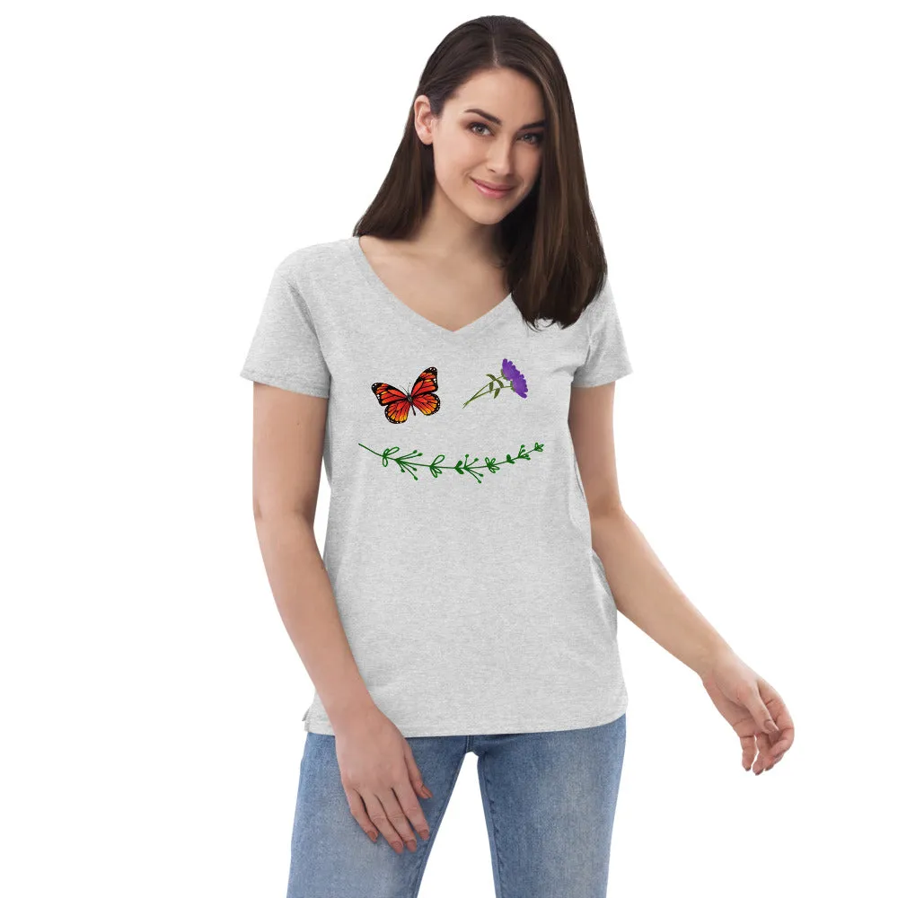 Nature Smiley - Women’s Eco-Friendly V-Neck T-Shirt