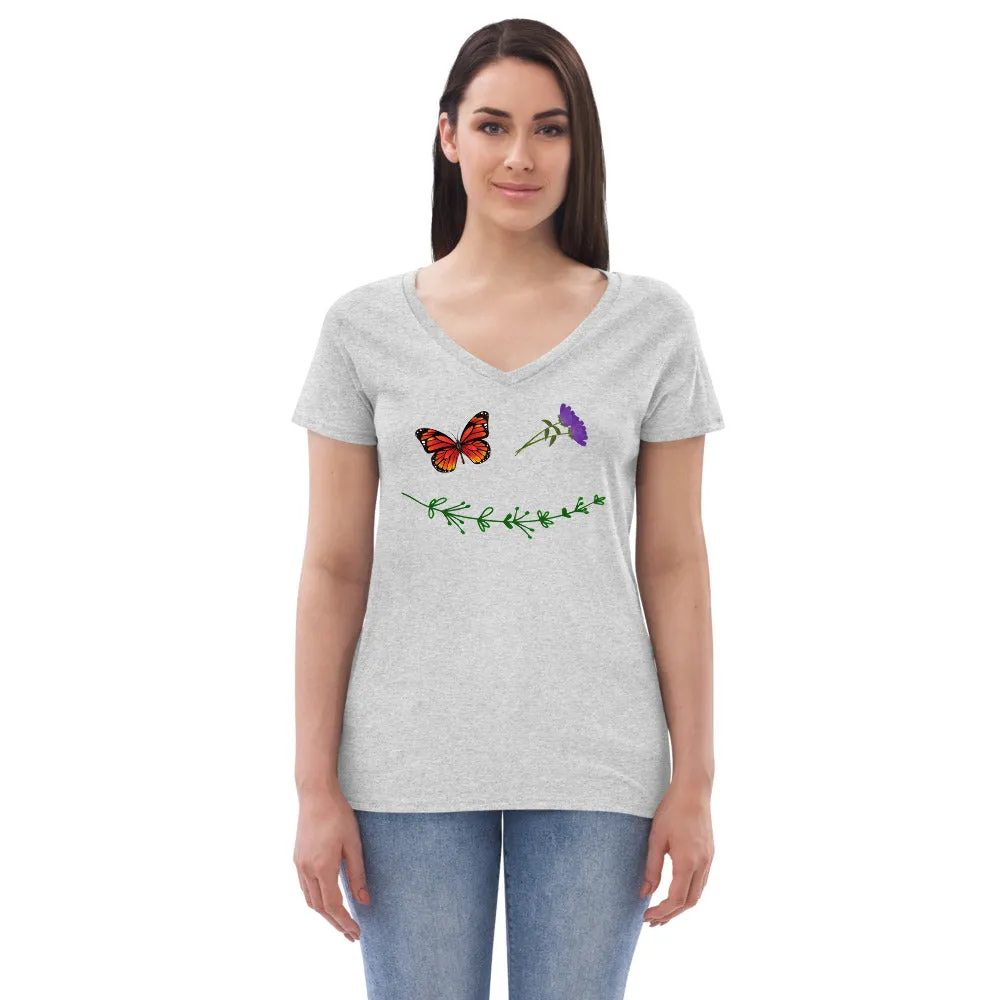 Nature Smiley - Women’s Eco-Friendly V-Neck T-Shirt