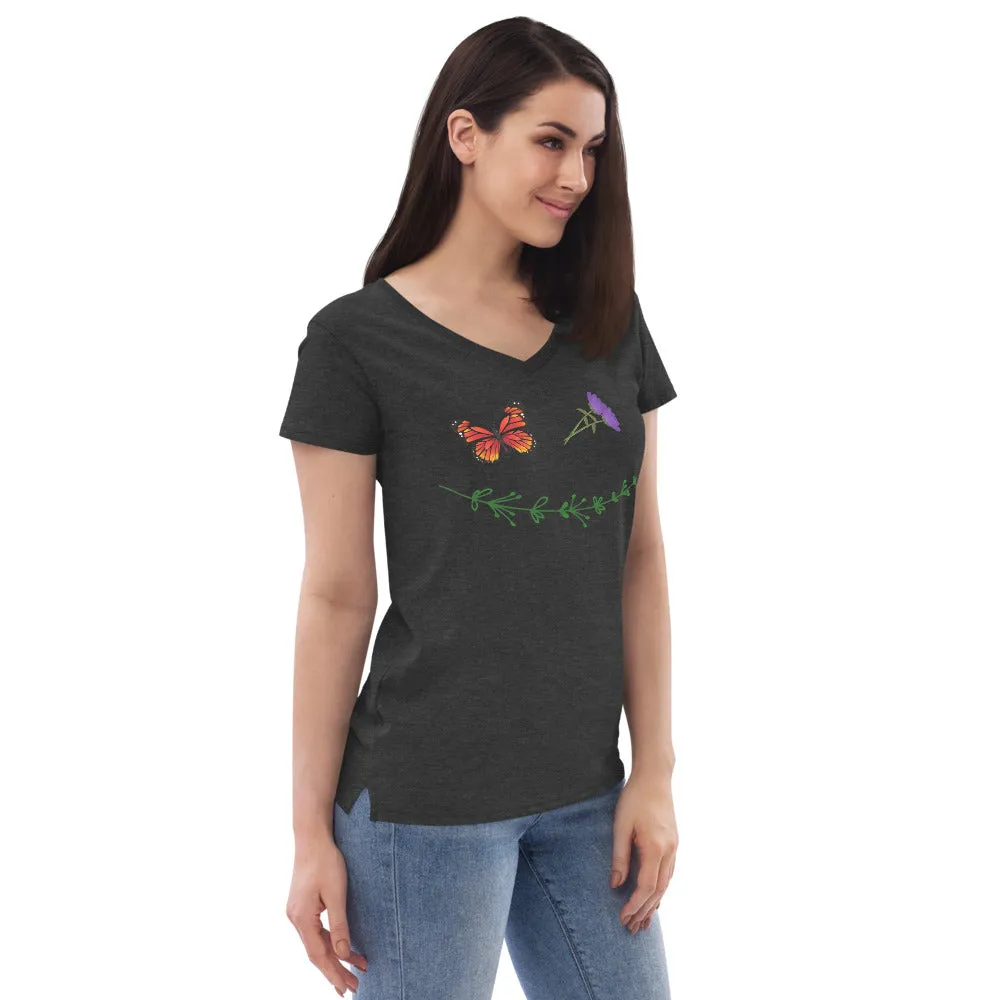 Nature Smiley - Women’s Eco-Friendly V-Neck T-Shirt