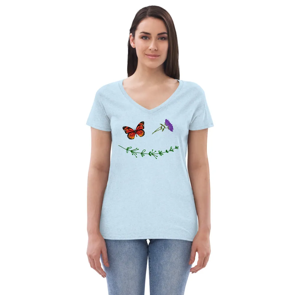 Nature Smiley - Women’s Eco-Friendly V-Neck T-Shirt