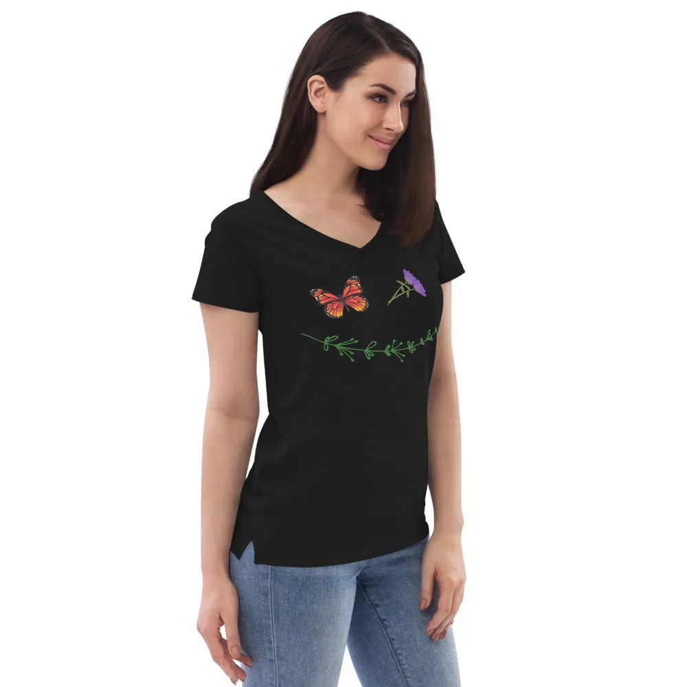 Nature Smiley - Women’s Eco-Friendly V-Neck T-Shirt