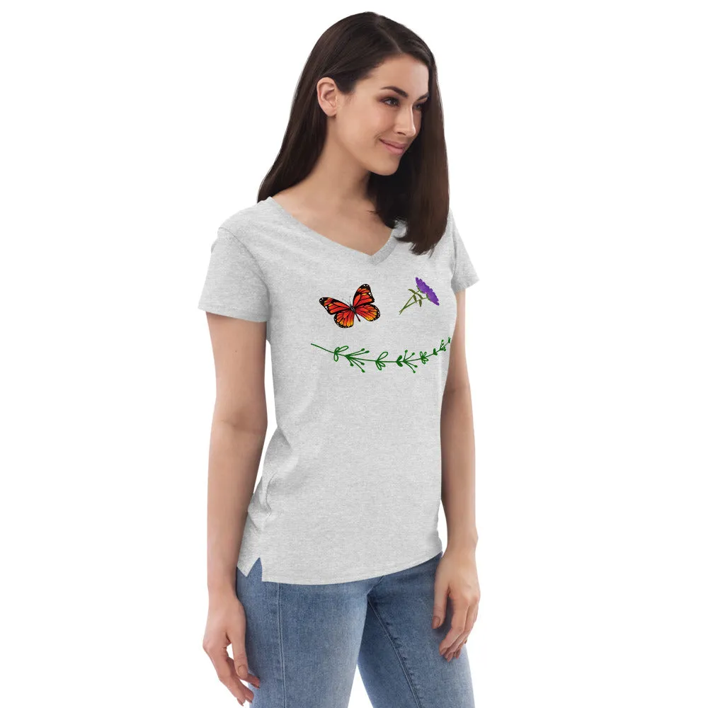 Nature Smiley - Women’s Eco-Friendly V-Neck T-Shirt