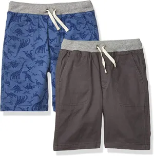 New Amazon Essentials Big 2-Pack Boys Pull-on Woven Shorts, Sz XL (12)