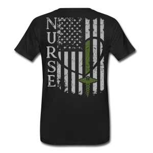 Nurse Flag Green Men's Premium T-Shirt