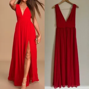 NWOT Heavenly Hues Red Maxi Dress Gown Gala