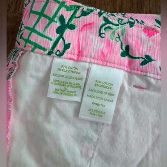 NWOT Lilly Pulitzer Callahan Shorts SZ 0 Mandevilla Baby Always Worth It
