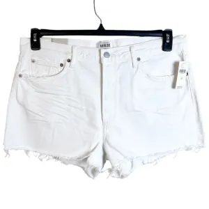NWT Agolde x Anthro Parker Vintage Fray Cut Off Shorts in Dough (White) Size 32
