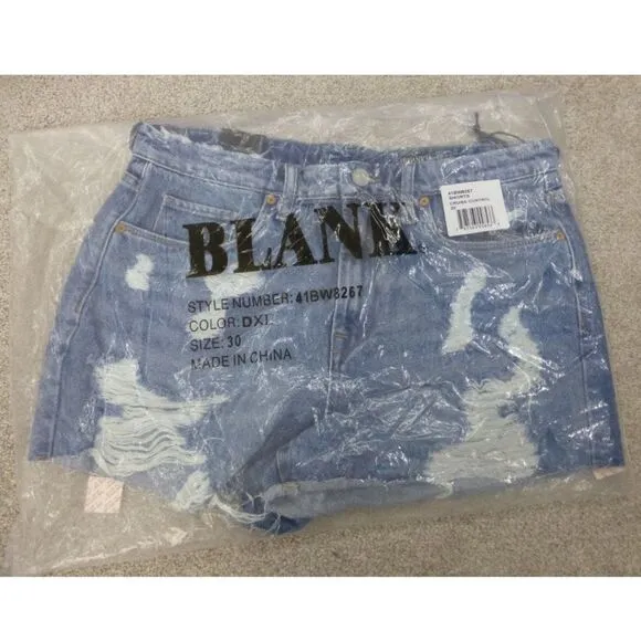 NWT Blank NYC Shorts The Barrow, Vintage High-Rise Short (Cruise Control) 30