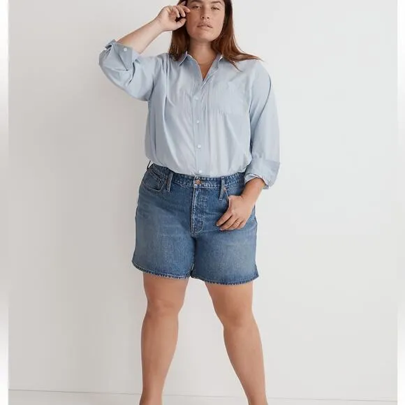 NWT Madewell Mid-Length Denim Shorts Side Slit Edition