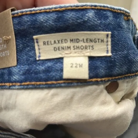 NWT Madewell Mid-Length Denim Shorts Side Slit Edition