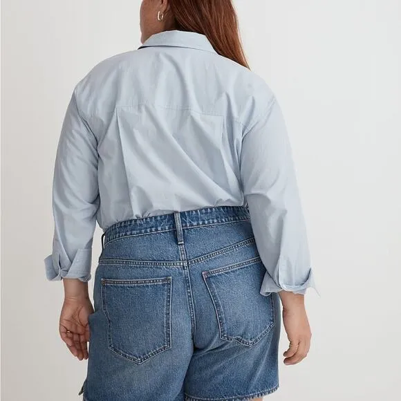 NWT Madewell Mid-Length Denim Shorts Side Slit Edition
