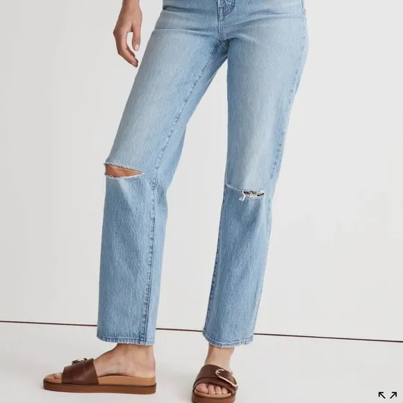 NWT | Madewell The Perfect Vintage Straight Distressed Denim Westanna Wash Sz 29