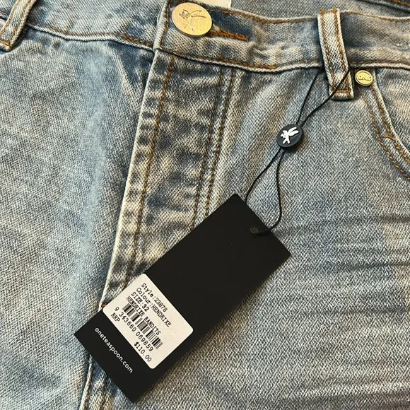 NWT One Teaspoon Bandits Low Waist Denim Shorts - Hendrixe Blue size 32