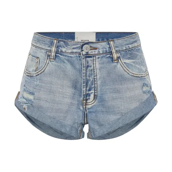 NWT One Teaspoon Bandits Low Waist Denim Shorts - Hendrixe Blue size 32