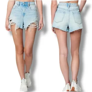 NWT Revolve Blank NYC The Barrow Vintage High-Rise Light Wash Distressed Shorts