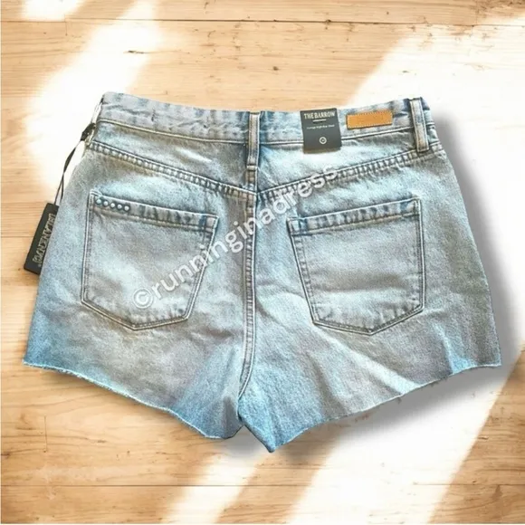 NWT Revolve Blank NYC The Barrow Vintage High-Rise Light Wash Distressed Shorts