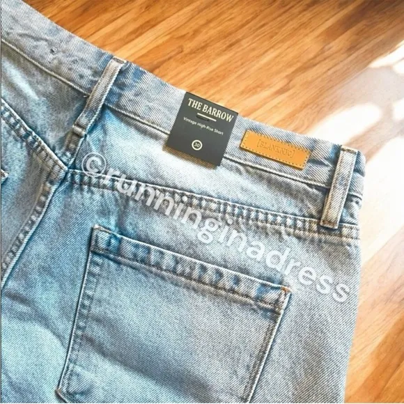 NWT Revolve Blank NYC The Barrow Vintage High-Rise Light Wash Distressed Shorts