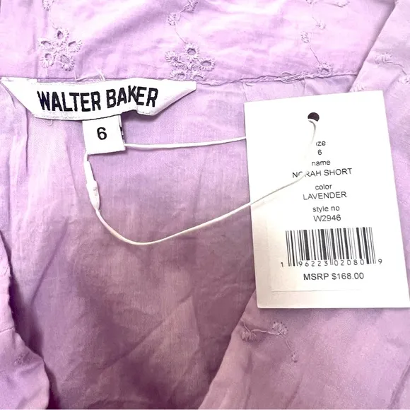 NWT WALTER BAKER NORAH LAVENDER SHORT Size 6