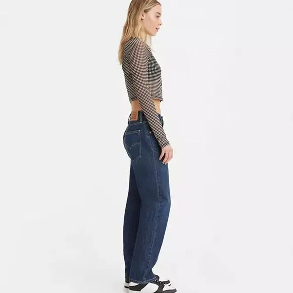 NWT Womens Levi's Low Pro Straight 32 Dark Wash Size 14 90's Style Straight Leg