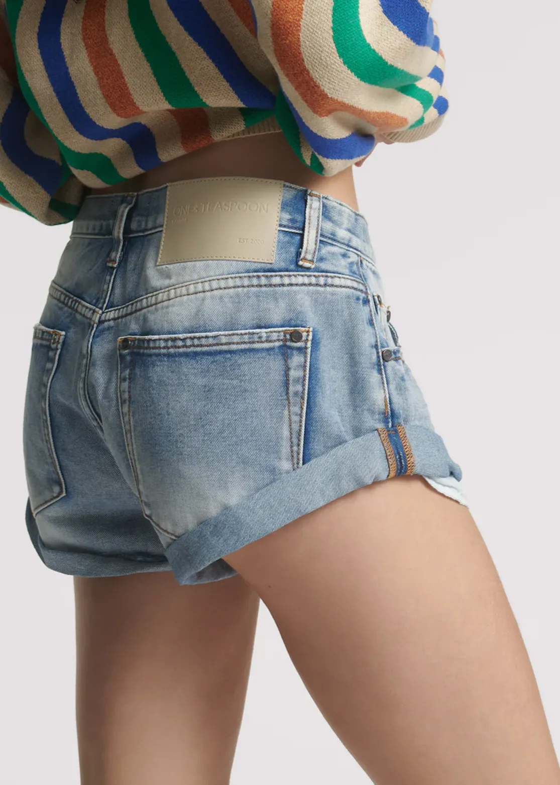 ONE TEASPOON Bandits Low Waist Denim Short - Blue Summer