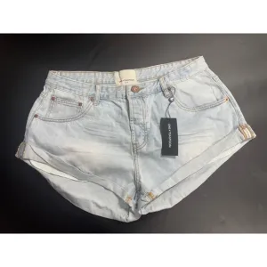 One Teaspoon NWT Bandits Low Waist Denim Shorts Casanova Blue Size 32 MSRP $110