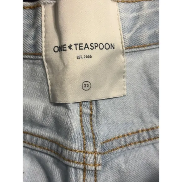 One Teaspoon NWT Bandits Low Waist Denim Shorts Casanova Blue Size 32 MSRP $110