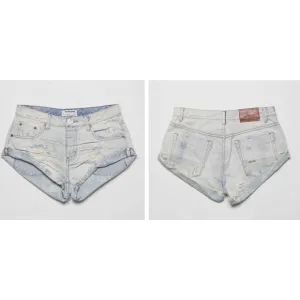 One Teaspoon NWT Bandits Low Waist Denim Shorts Diamonde Blue Size 30 MSRP $99